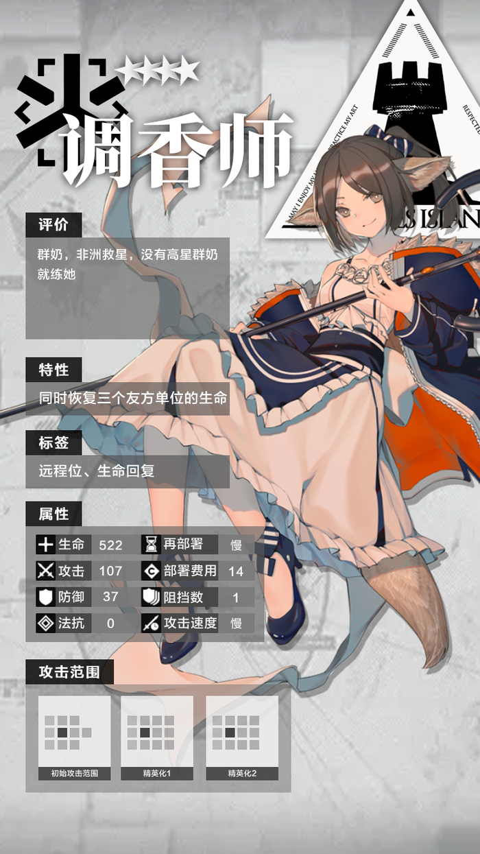 《明日方舟》医疗:调香师基本情况介绍_u78g排行网